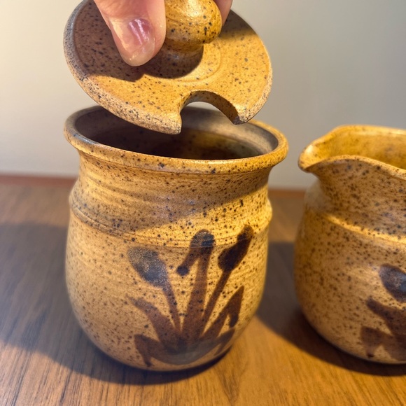 Gibson pottery made in England, vintage retro sugar and creamer set handmade - Picture 8 of 11